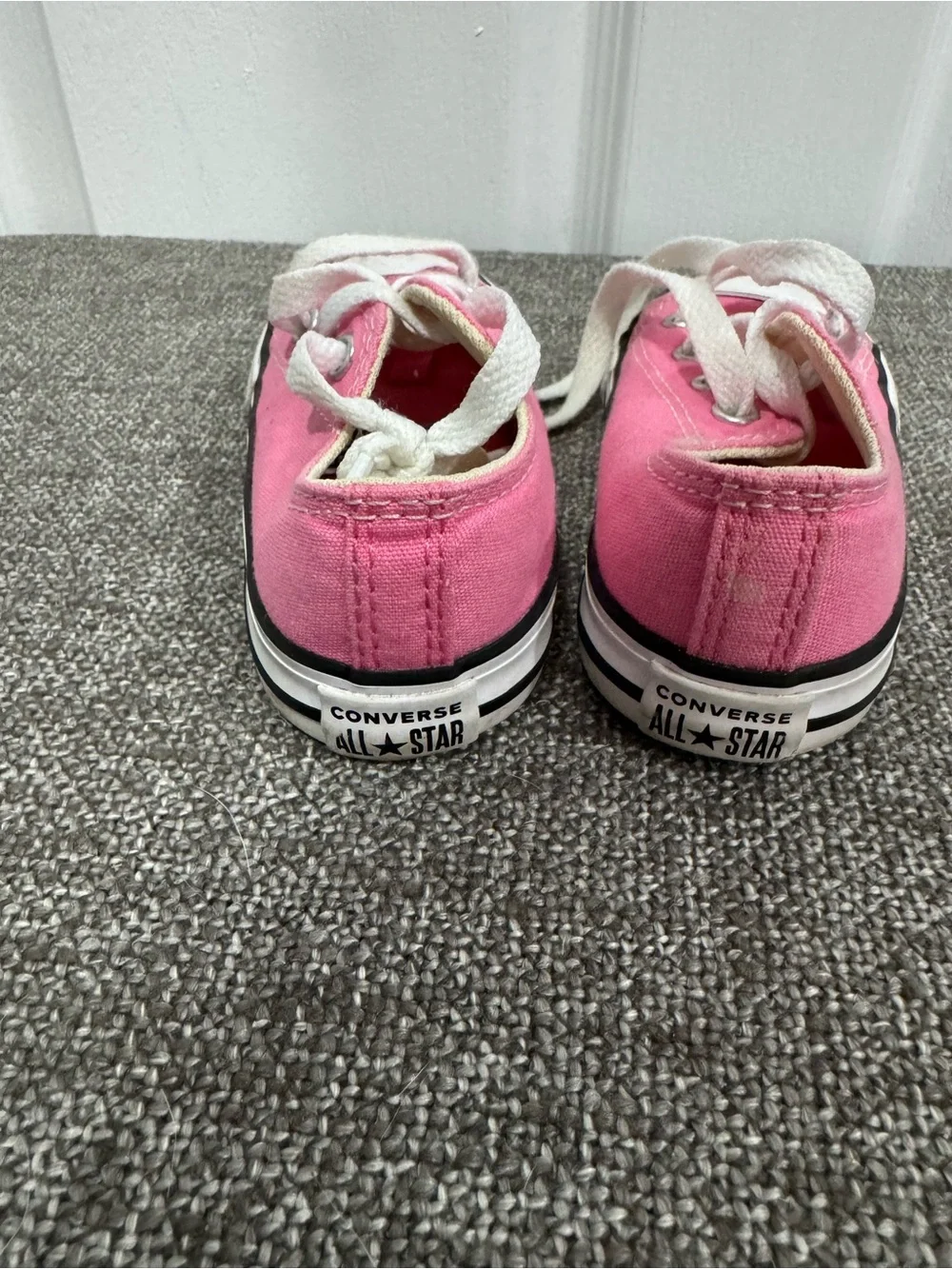 Converse Kids Pink Canvas Lace-Up Sneakers with White Accents